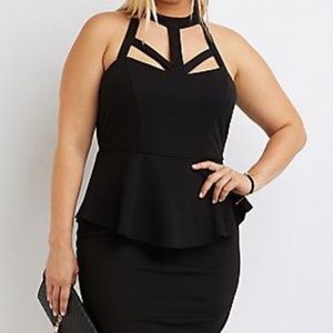Charlotte Russe Plus Size Black Peplum Mini Dress